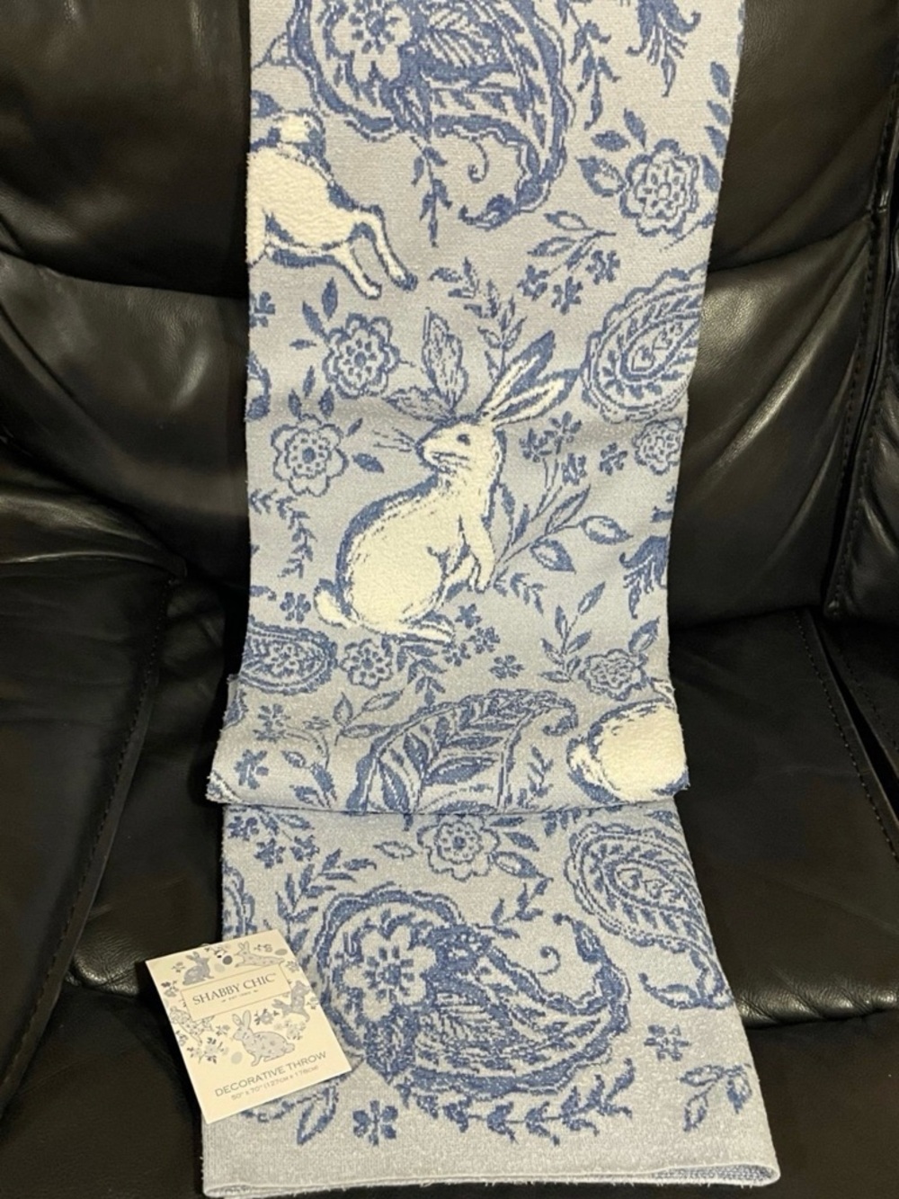 Easter Shabby Chic Bruno Bunny Paisley Throw
